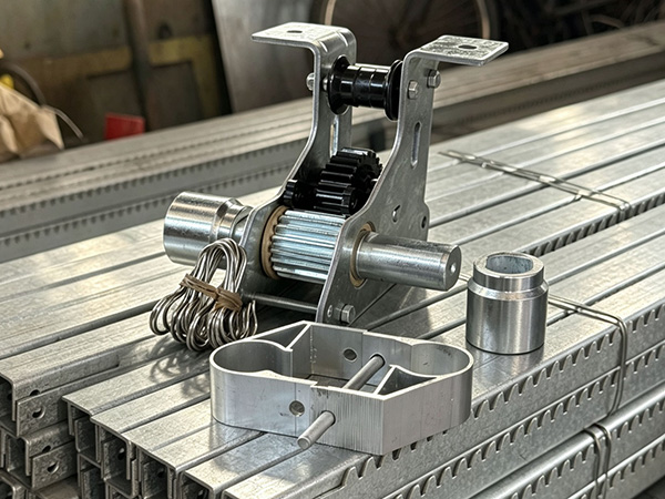 Greenhouse rack bar for roll‑up unit